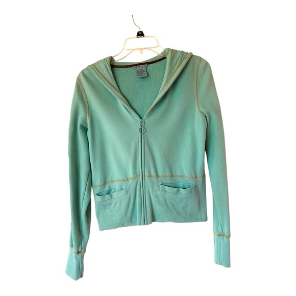 Roxy ZipUp Hoodie Floral Embroidered Beading! Rare and Super Soft! - Picture 4 of 11